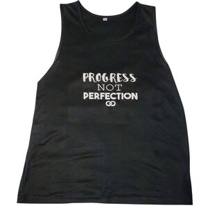 Black Sleeveless Tank Top with Bold White Print